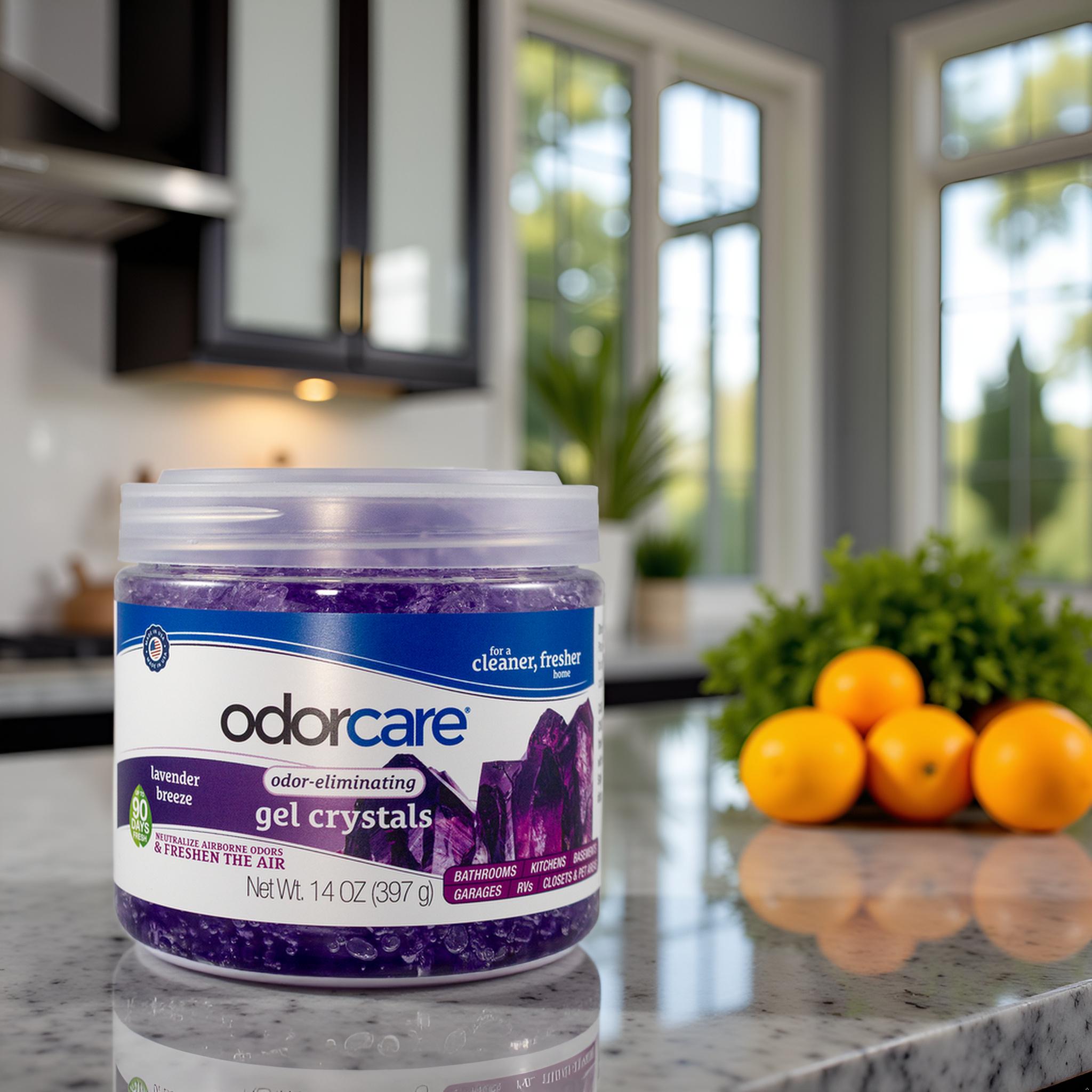 OdorCare Lavender Breeze Gel Crystal Odor Absorber and Air Freshener, 14 oz