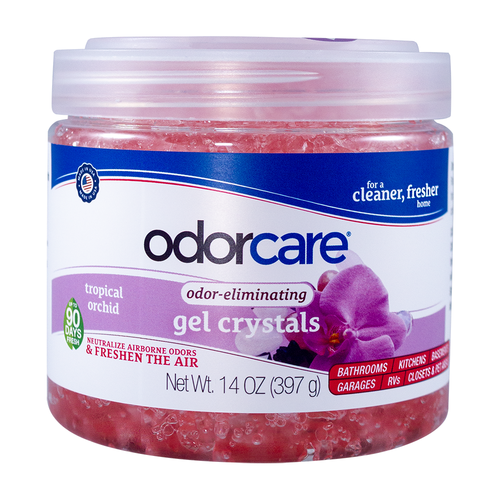 OdorCare Tropical Orchid Gel Crystal Odor Absorber and Air Freshener, 14 oz