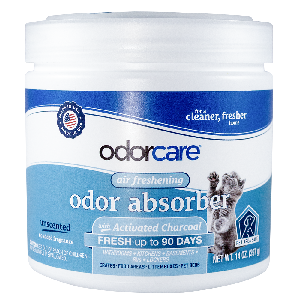 OdorCare Unscented Gel Solid Odor Absorber and Air Freshener with Activated Charcoal, 14 oz