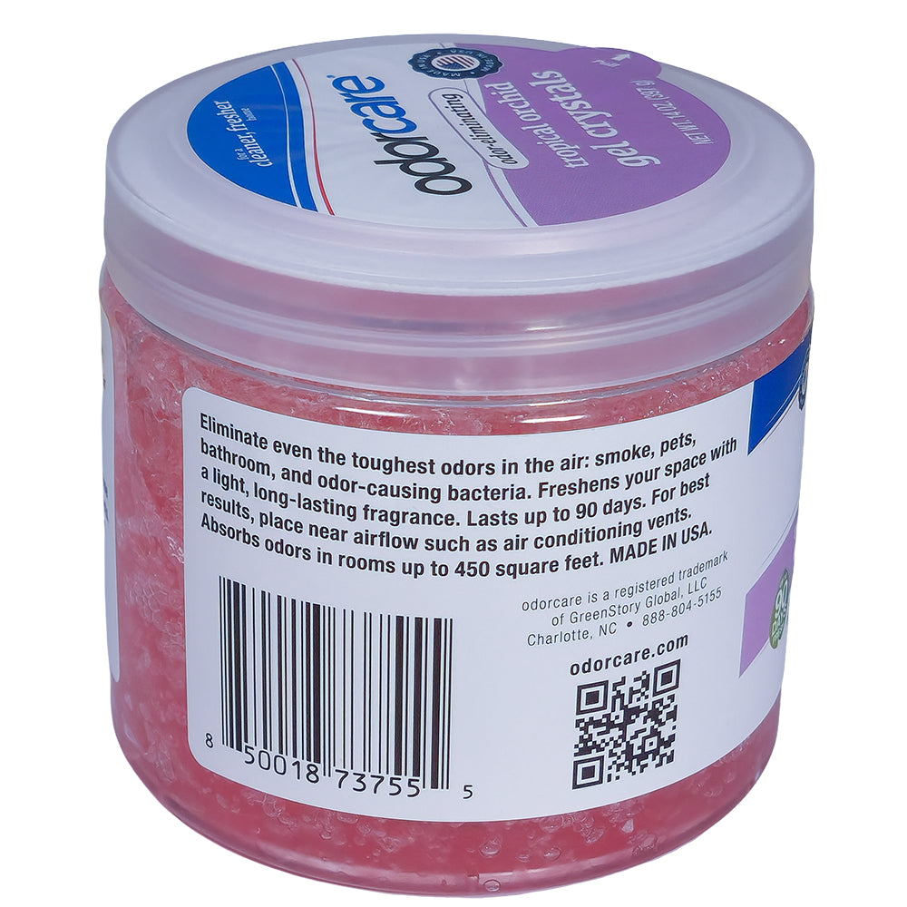 OdorCare Tropical Orchid Gel Crystal Odor Absorber and Air Freshener, 14 oz