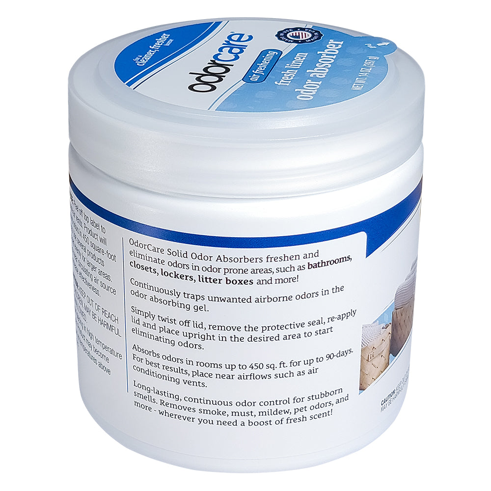 OdorCare Fresh Linen Gel Solid Odor Absorber and Air Freshener, 14 oz