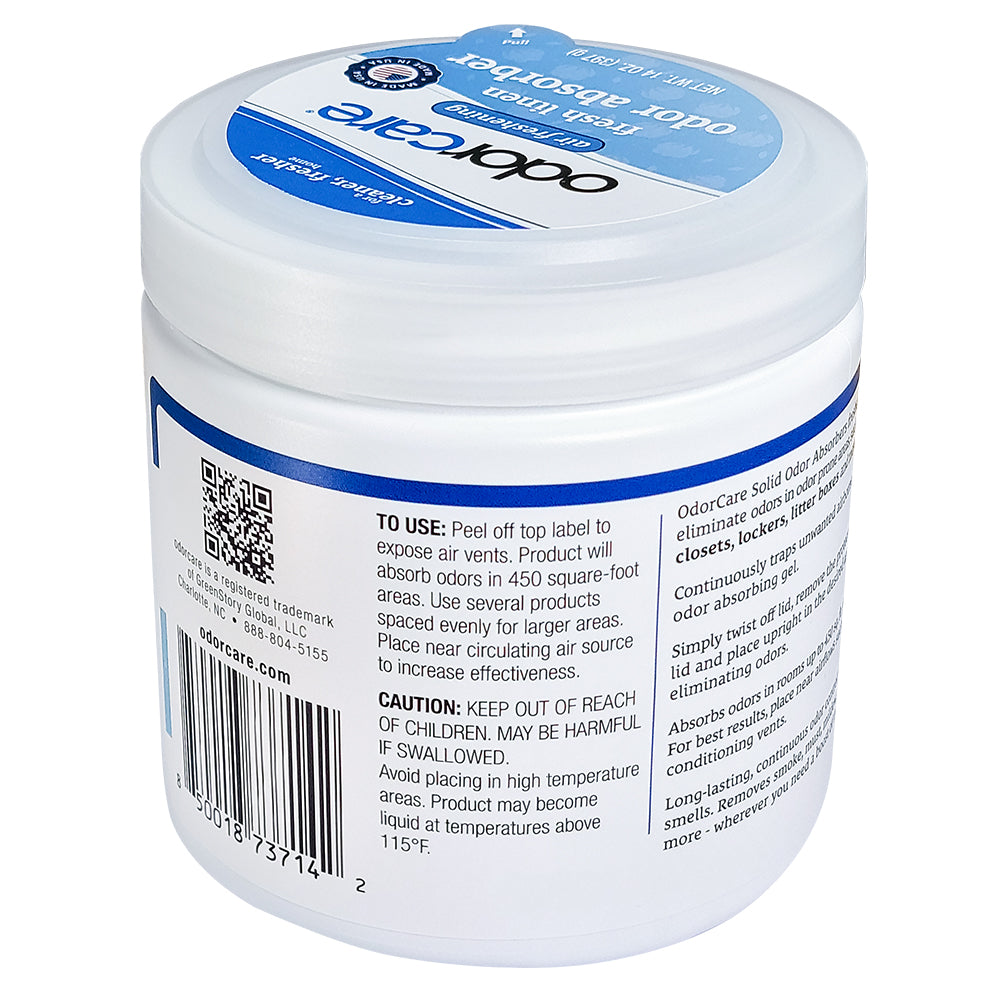 OdorCare Fresh Linen Gel Solid Odor Absorber and Air Freshener, 14 oz
