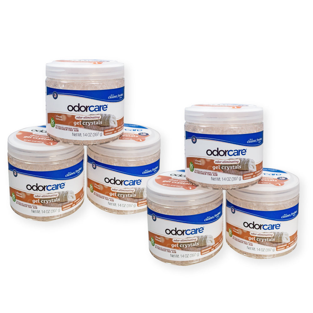 OdorCare Clean Cotton Gel Crystal Odor Absorber and Air Freshener, 14 oz