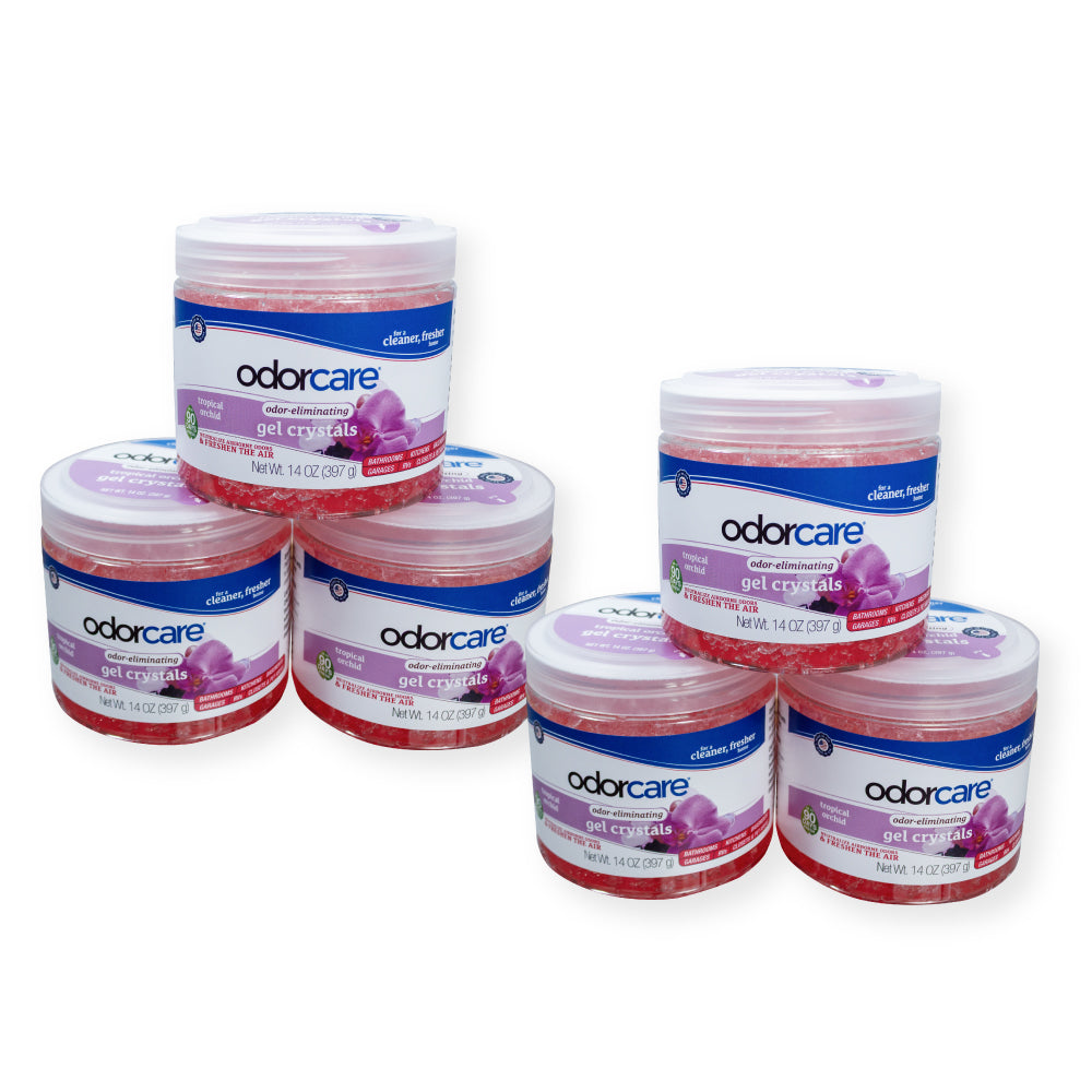 OdorCare Tropical Orchid Gel Crystal Odor Absorber and Air Freshener, 14 oz