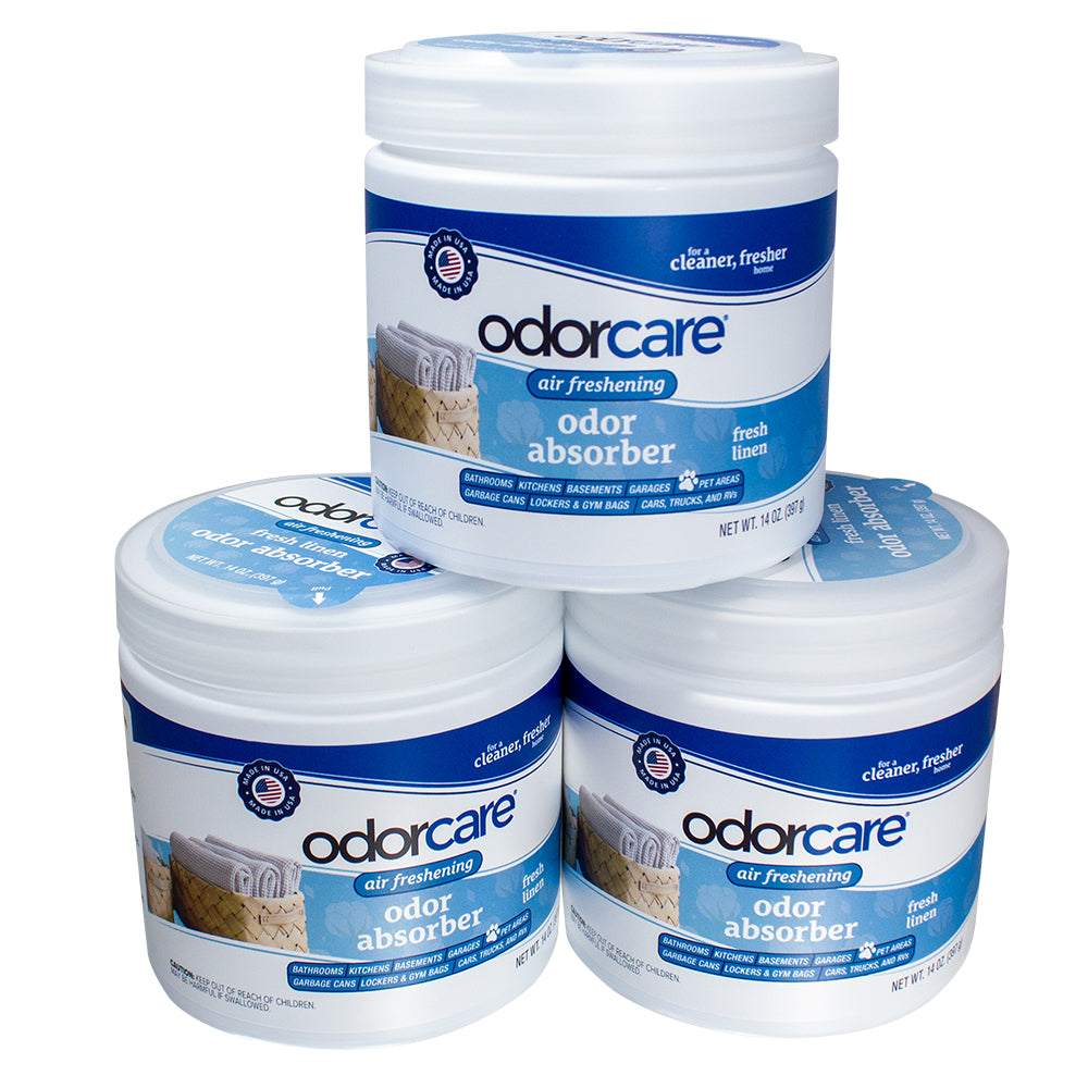 OdorCare Fresh Linen Gel Solid Odor Absorber and Air Freshener, 14 oz