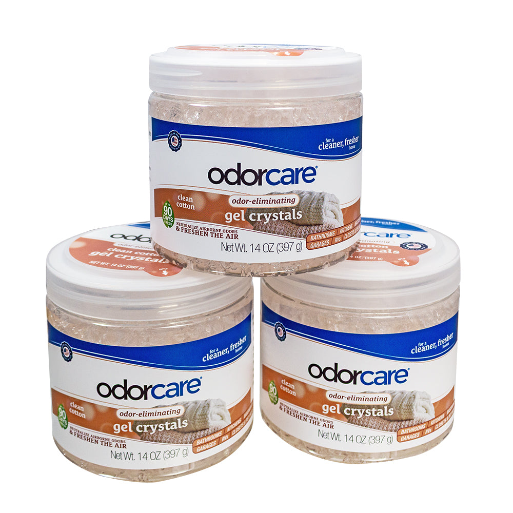 OdorCare Clean Cotton Gel Crystal Odor Absorber and Air Freshener, 14 oz