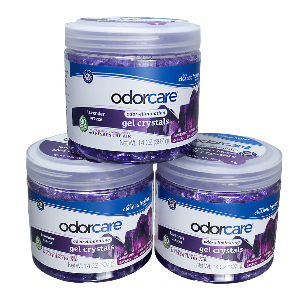 OdorCare Lavender Breeze Gel Crystal Odor Absorber and Air Freshener, 14 oz