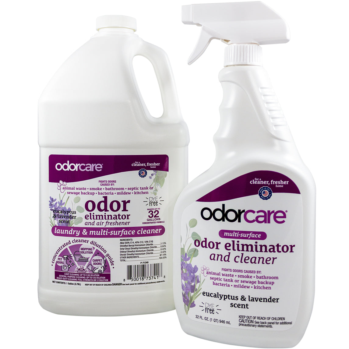 OdorCare Eucalyptus & Lavender Multi-Surface Odor Eliminator and Air Freshener Bundle